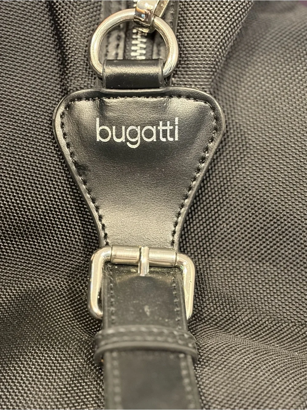 Bugatti Black Duffel Bag with Leather Trim
